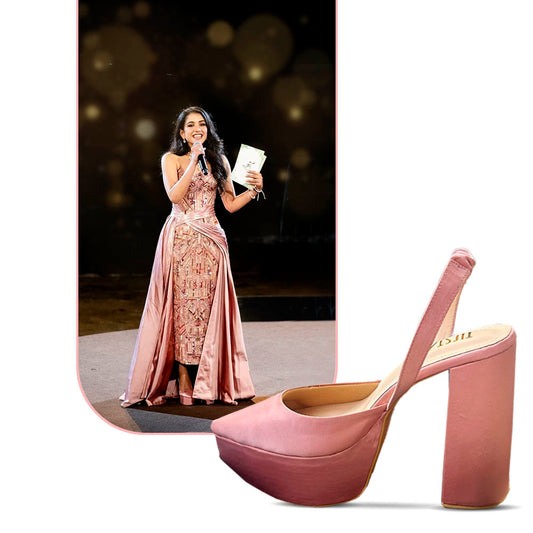 Pink Block Heels I Tiesta for Radhika Merchant