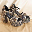 Bridal Embroidered Customized Block Heels I Tiesta Shoes