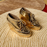 Sneaker wedges (Gold) Bridal shoes wedges