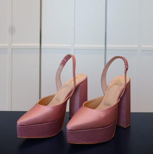 Pink Block Heels I Tiesta for Radhika Merchant