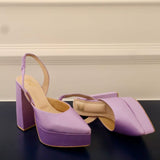 Lavender Block Heels I Tiesta Shoes