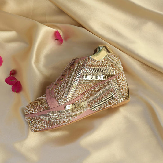 POPPY- Pink Bridal Sneaker Platform Wedges - Customized Wedding Sneakers