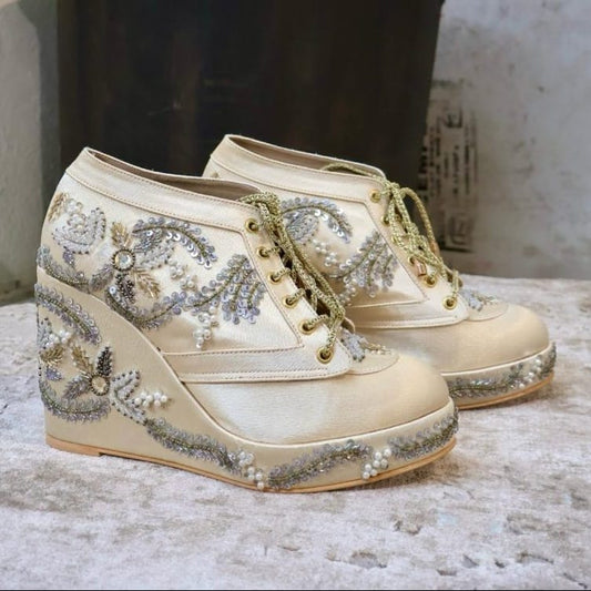 Gold Customizable Sneaker Wedges | Tiesta