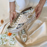 Gold Bridal Platform Sneaker Wedges - Customized Wedding Shoes I Tiesta