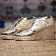 Gold Beaded Bridal Sneaker Wedges - Customized Wedding Shoes | Tiesta