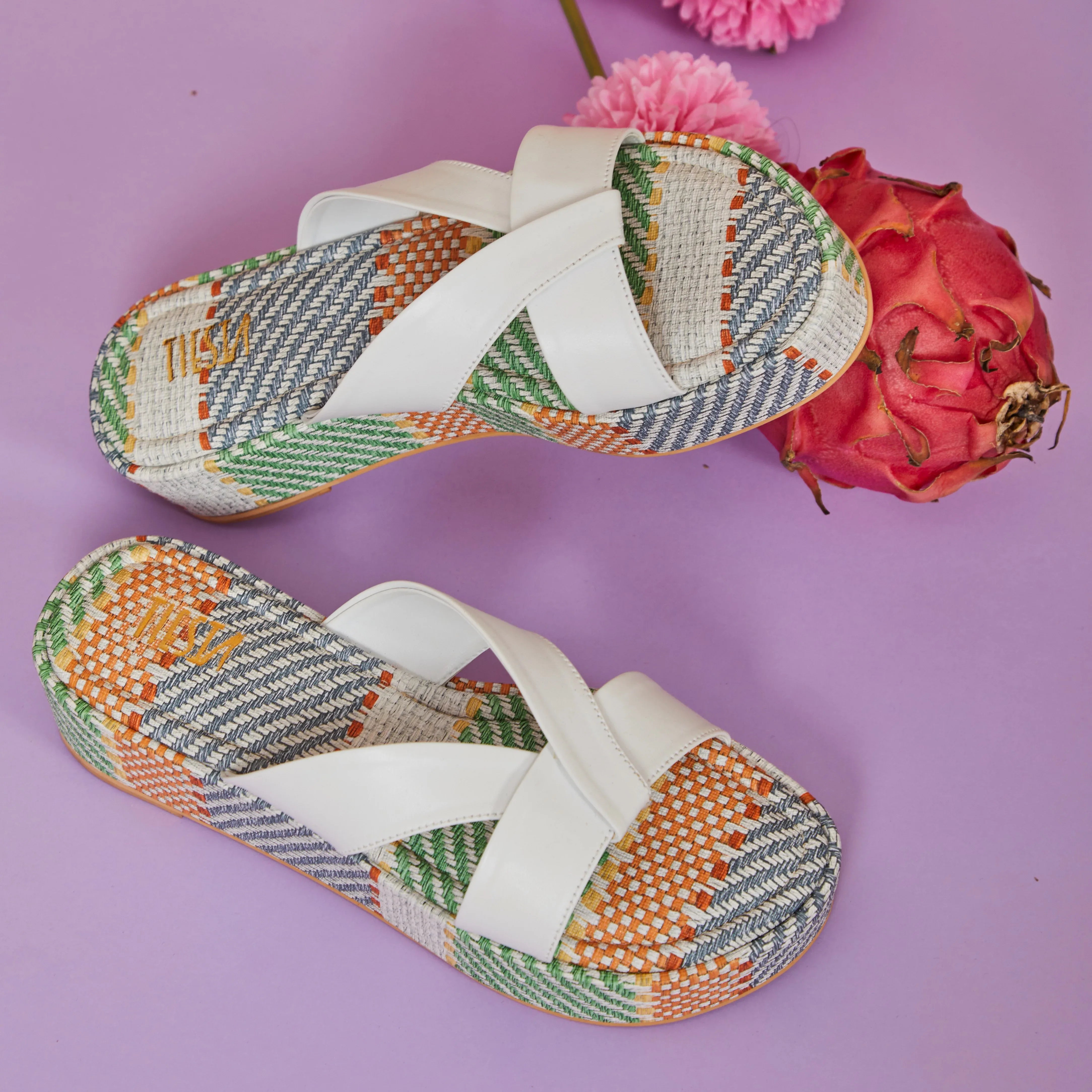 White Strappy Block Heels | Tiesta Shoes