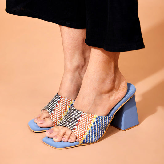 Blue Block Heels for Women | Tiesta Shoes