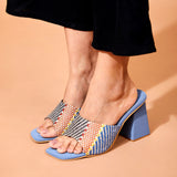 Blue Block Heels for Women | Tiesta Shoes