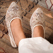 Cinderella Mules (Hand Embroidery, white pointy)