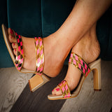 Petra ( gold and pink block heels)