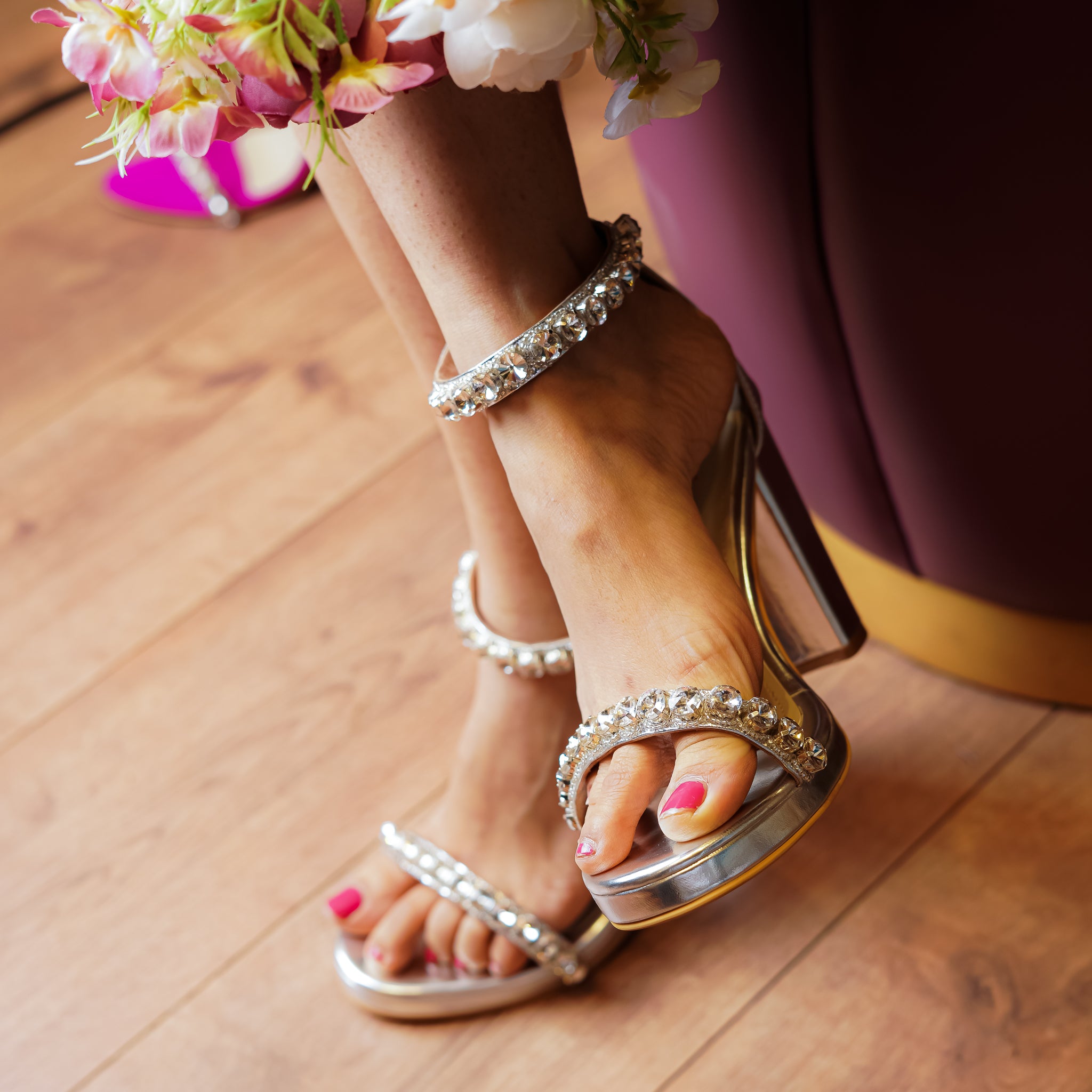 Baroque Gold Zari Block Heels | Designer Footwear Collection