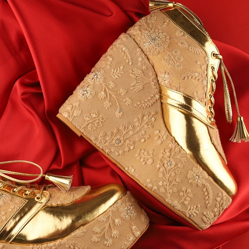 Buy Gold Wedge Heels Online In India - Etsy India