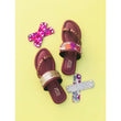 Kolas - Wine Open Flats with Changeable Straps