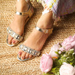 Mira (Silver Open Sandals diamond and stones )