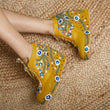 Mustard Embroidered Bridal Sneaker Wedges - Customized Wedding Shoes | Tiesta