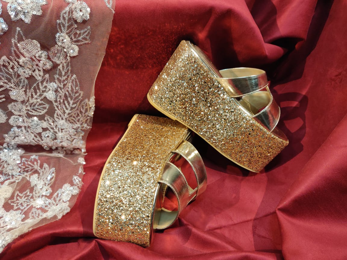 Buy Inc 5 Rose Gold Embellished Ethnic Block Sandals - Heels for Women  20391184 | Myntra