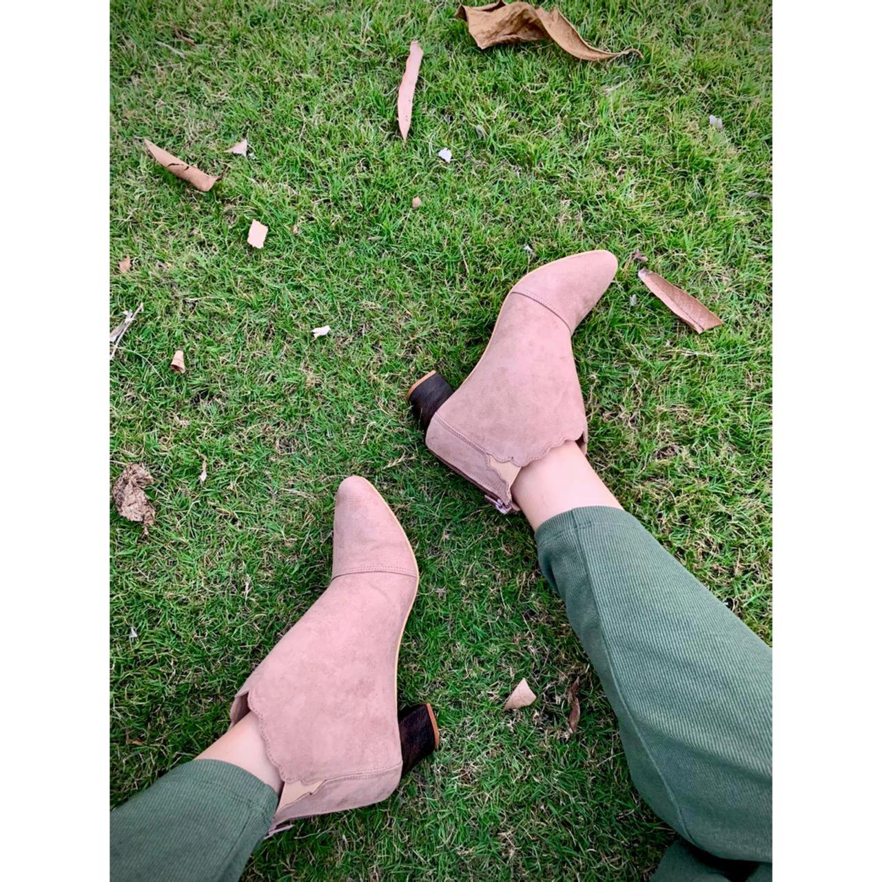 Blush Boots (Winter Shoes Blocks ankle Length Boots)