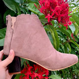 Blush Boots (Winter Shoes Blocks ankle Length Boots)