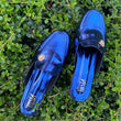 Shine On - Blue Metallic flats Loafers Mules