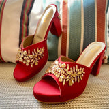 Crystal Blocks (neutral Gold Stones BLOCK heels wedding shoes )