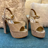 Gigi Silver Trendy Block Heels for Anytime Party