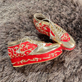 Begum Red Bridal Sneaker Wedges - Customized Wedding Shoes