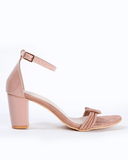 Ankle-Strap Chunky Heeled Sandals - Pink