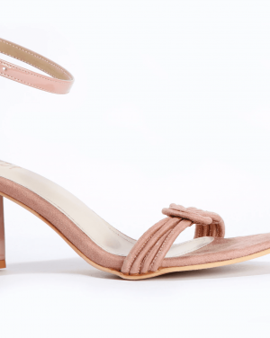 Ankle-Strap Chunky Heeled Sandals - Pink