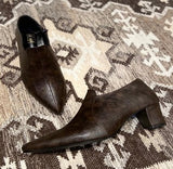 Ankle Dark Tan Boots (Block heels)