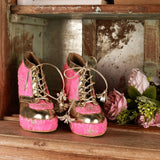 Pink Embroidered Bridal Sneaker Wedges - Customized Wedding Shoes