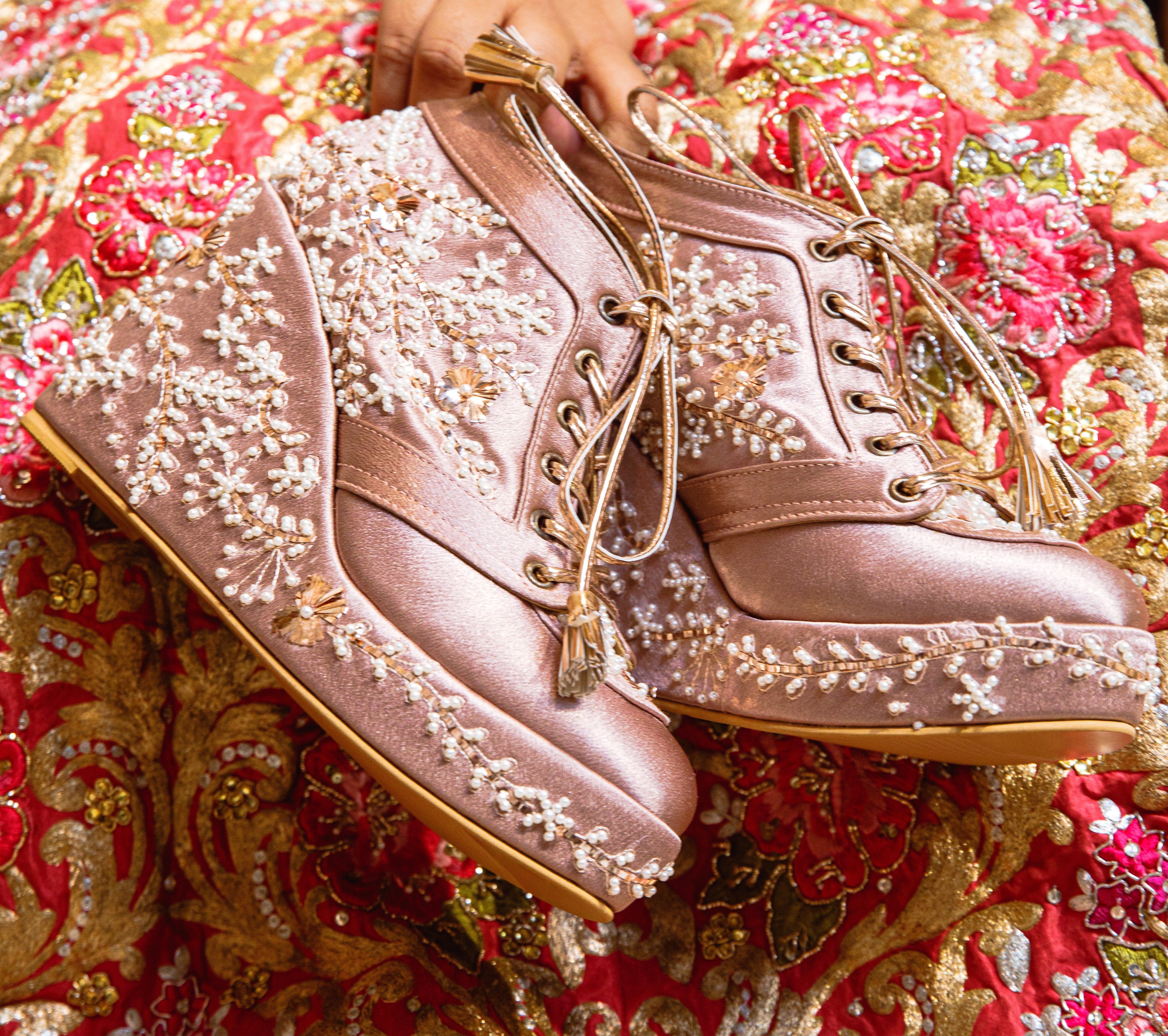 Latest Red Sneakers for Brides | Bridal sneakers, Stylish sneakers,  Embroidery shoes